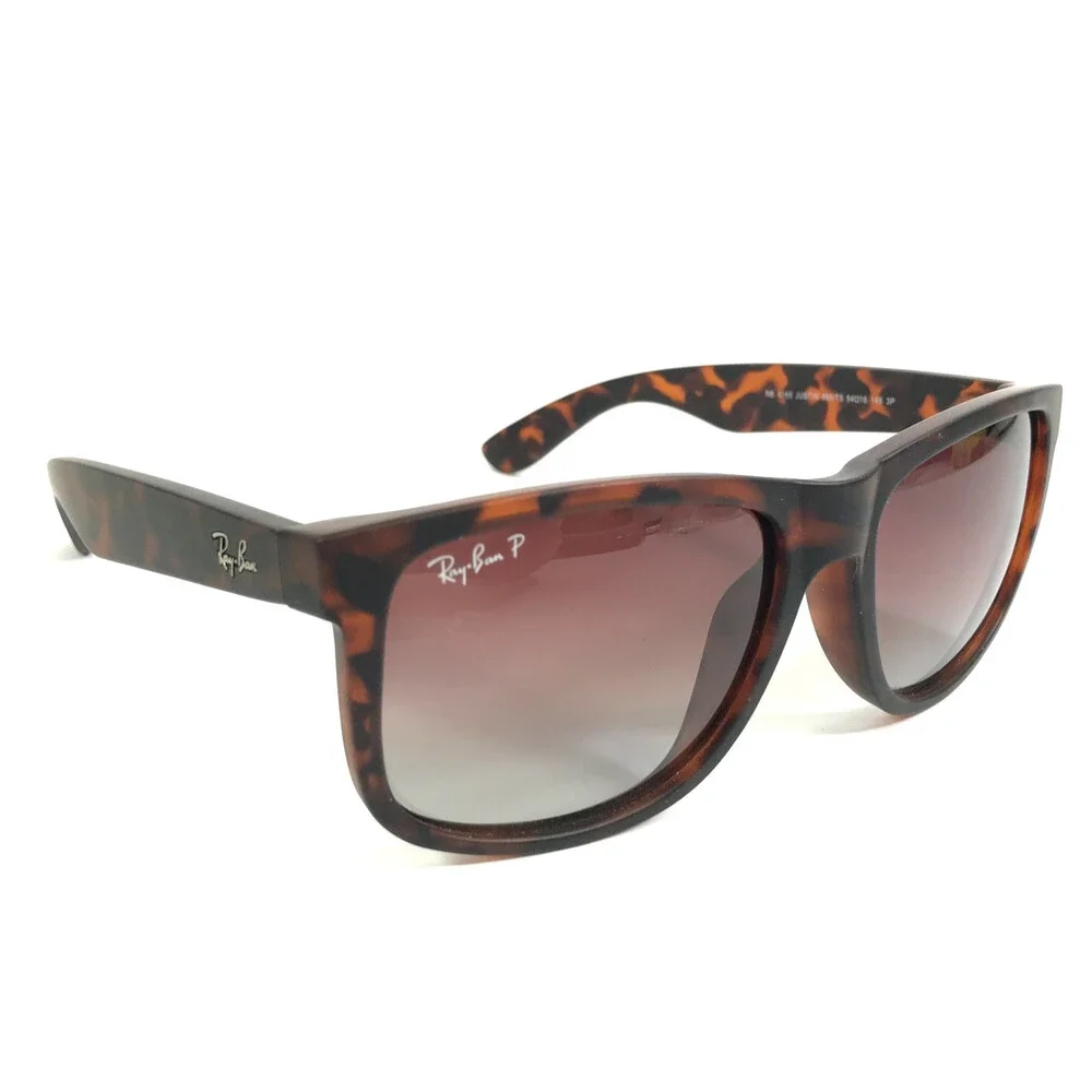 Ray-Ban Sunglasses RB4165 JUSTIN 865/T5 Matte Havana w Brown Gradient Polarized